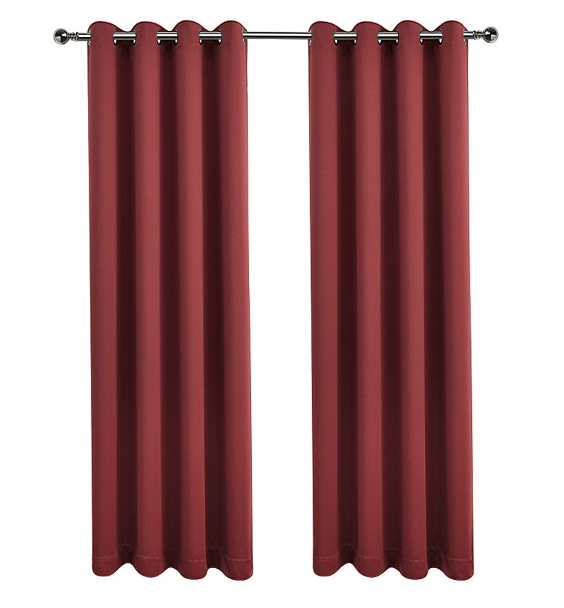 Kate Aurora Burgundy Red 2 Piece Grommet Top Blackout Curtain Panels For Extra Long Windows
