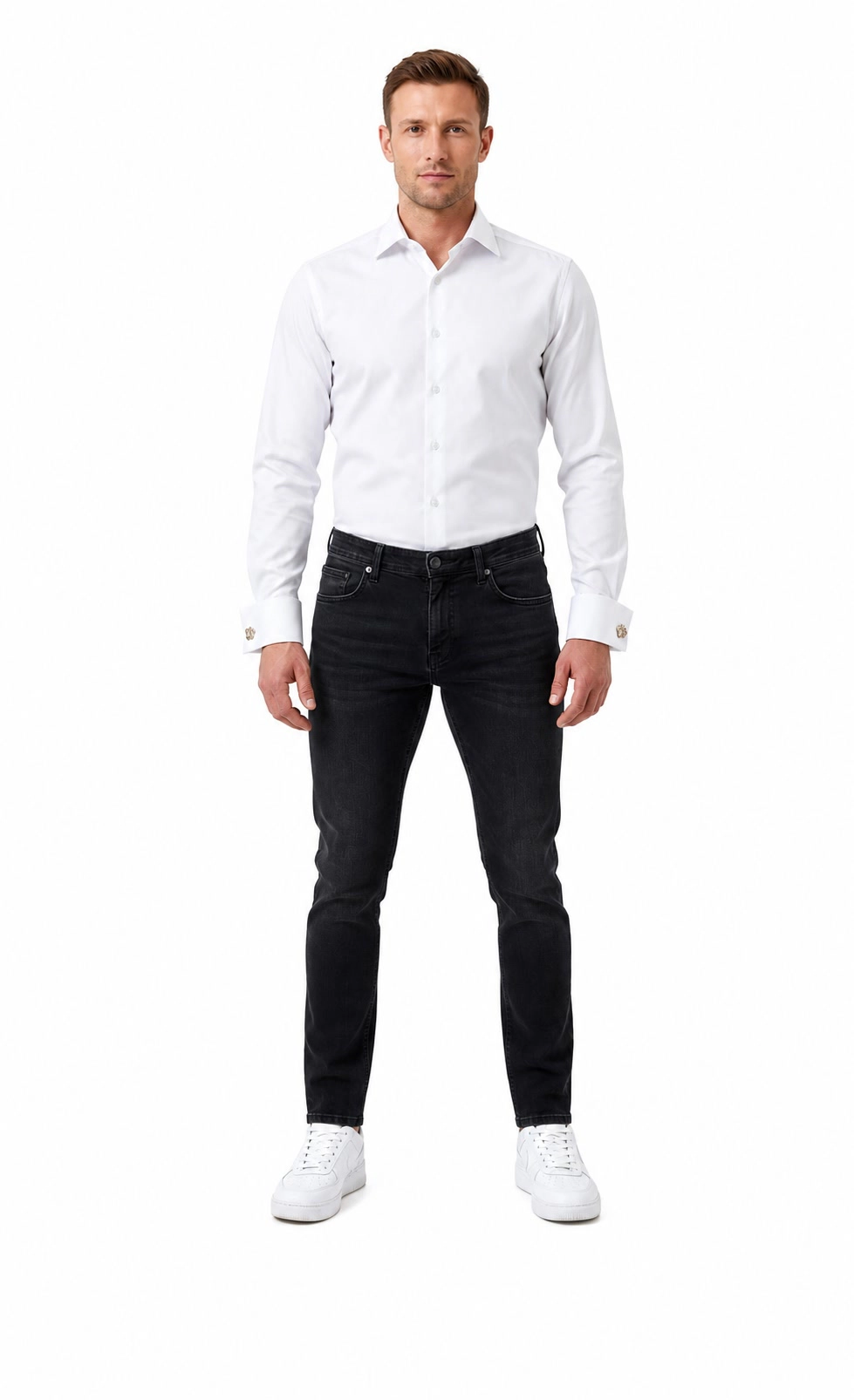Elie Balleh Slim Fit Mens French Cuff Button-Down Shirt
