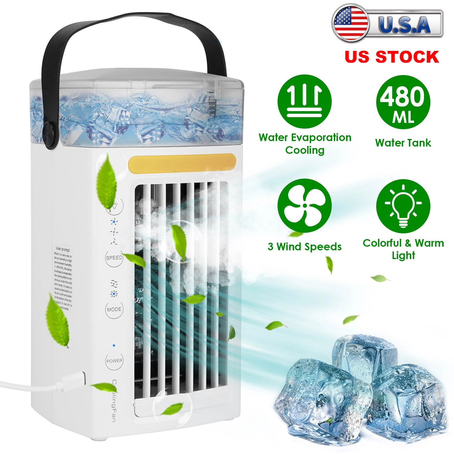 GBruno 4-in-1 Evaporative Air Cooler Desktop Fan