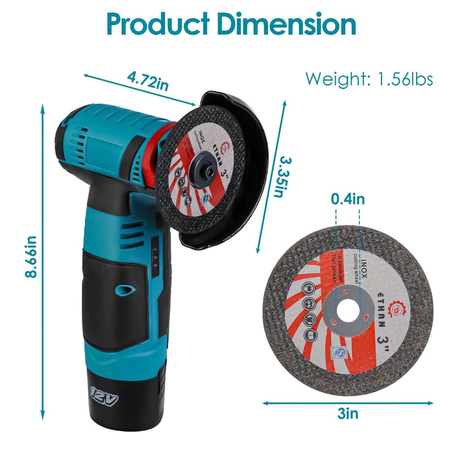 GBruno 12V Cordless Mini Angle Grinder With Batteries
