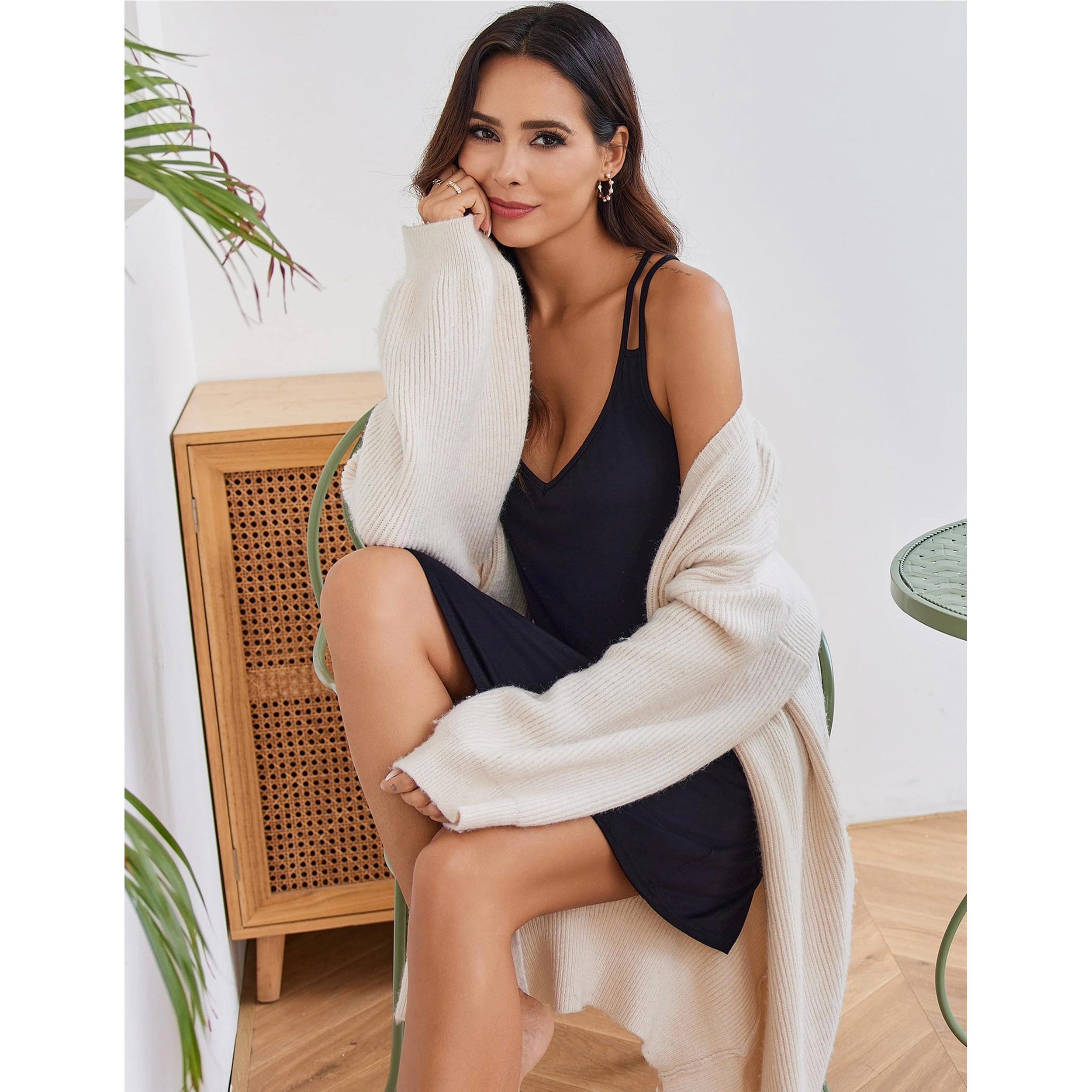 Ekouaer V Neck Sleeveless Night gowns for Women