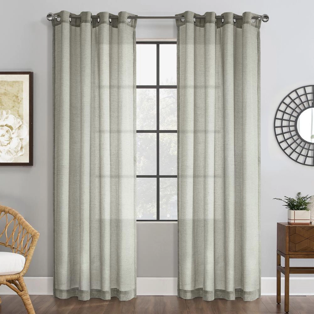 Commonwealth Belge Grommet Dressing Window Curtain Panel - 52x63", Stone