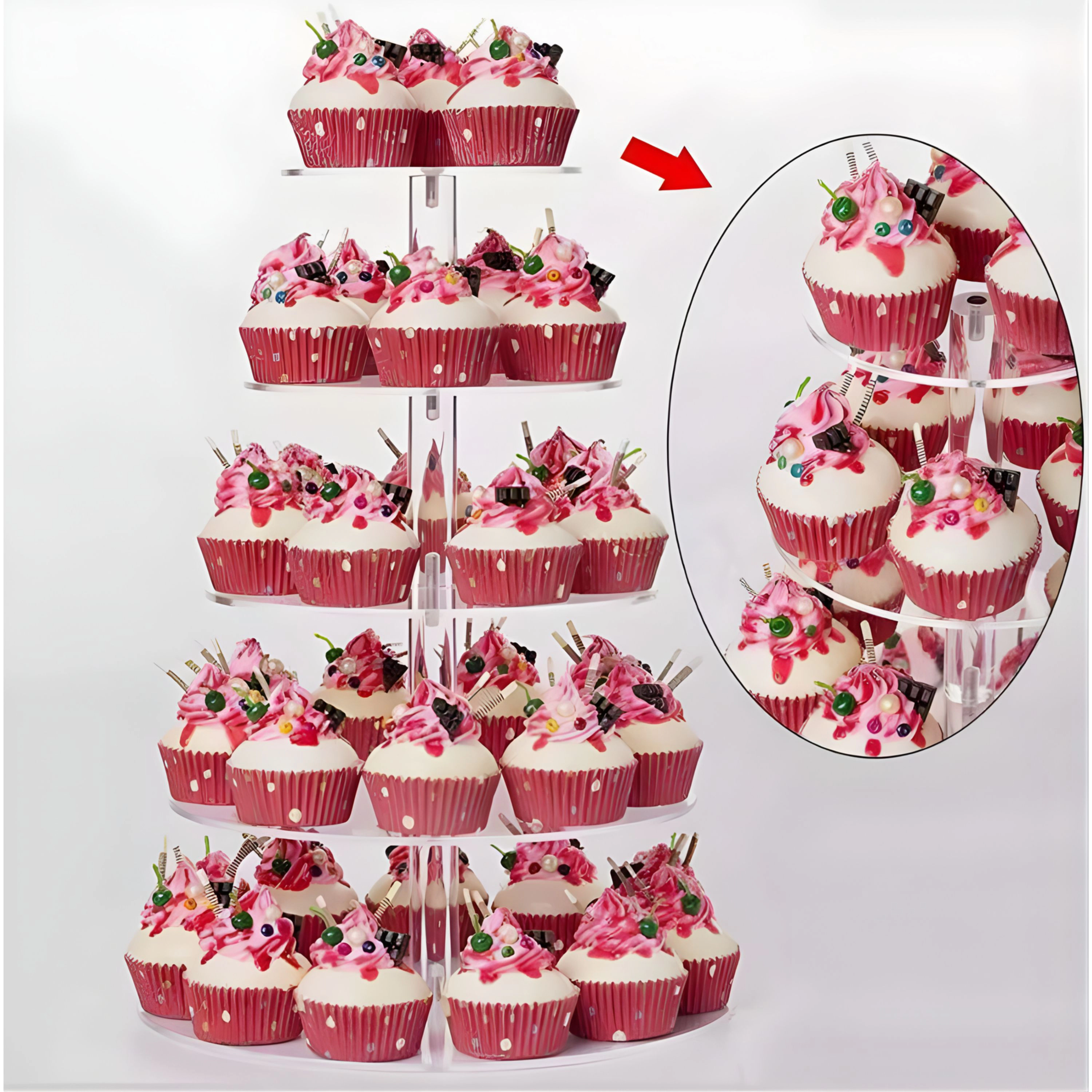 Kitcheniva Acrylic 5 Tier Dessert Cupcake Stand