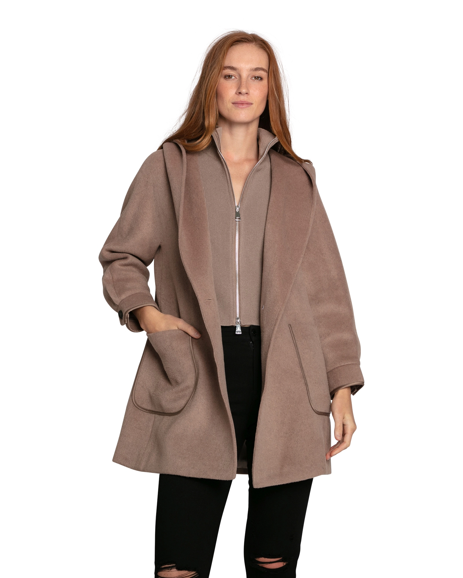 Belle & Bloom Womens Next To You Hooded Wool Blend Coat
