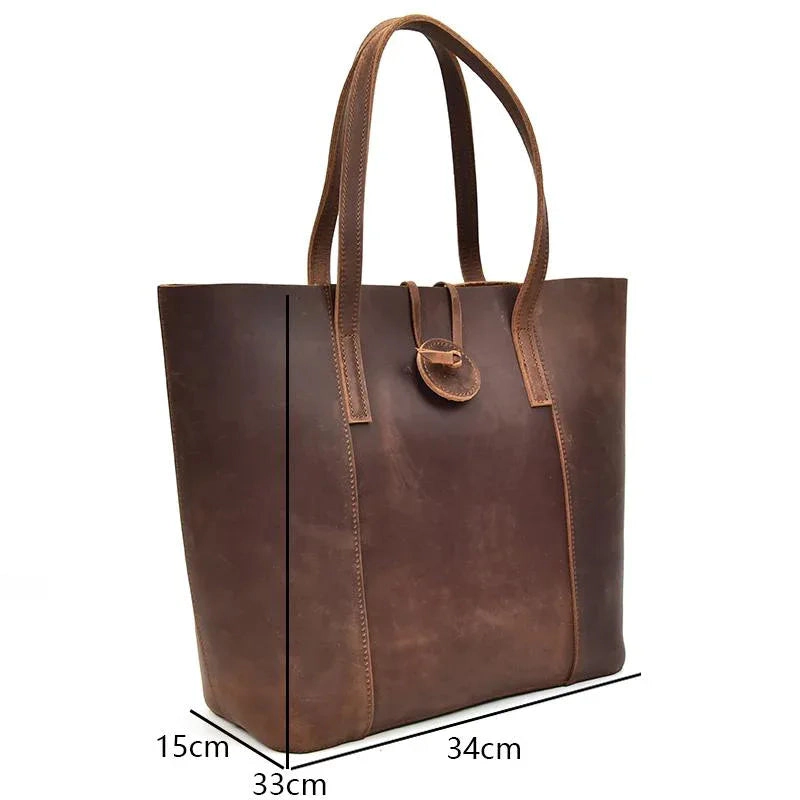 Steel Horse Leather Unisex The Taavi Tote | Handcrafted Leather Tote Bag