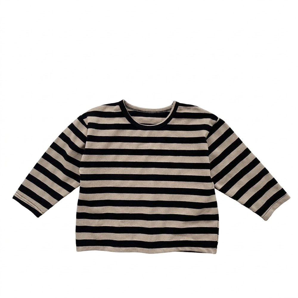 19076 Baby Vintage Striped Crew Neck Long Sleeve Shirt