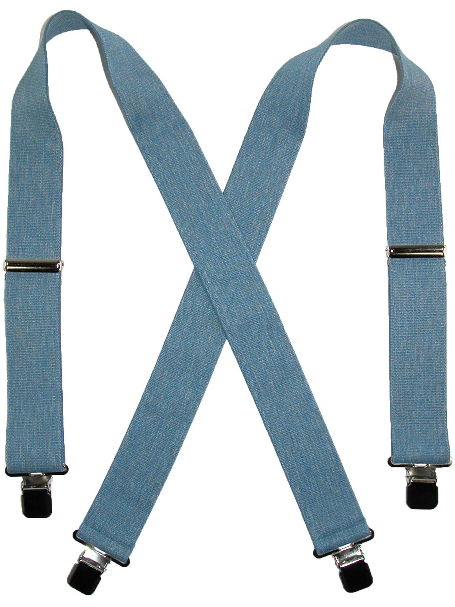 CTM® Men's Denim Clip-End 2 Inch Suspenders