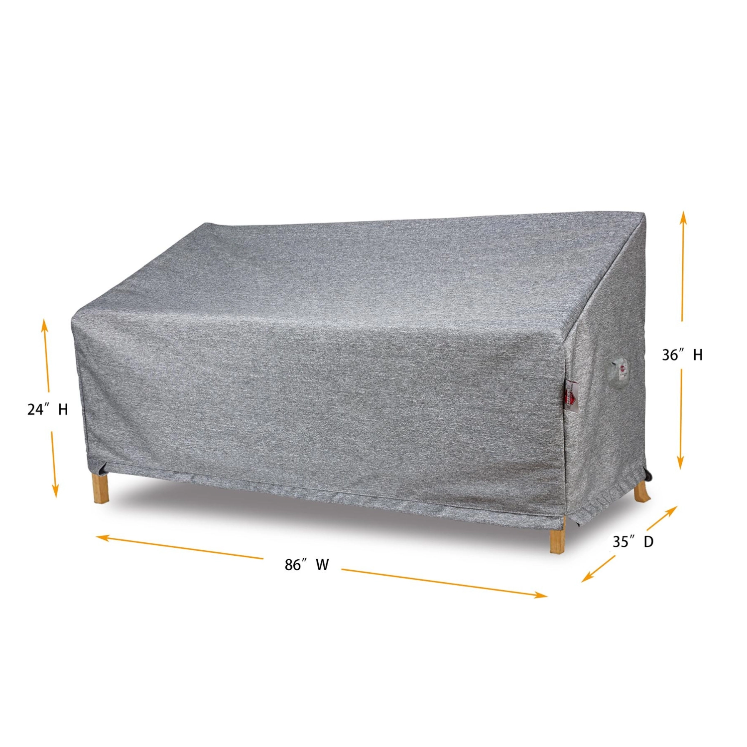 Summerset Shield Platinum 3-Layer Water Resistant Outdoor Sofa Cover - 86x35", Grey Melange