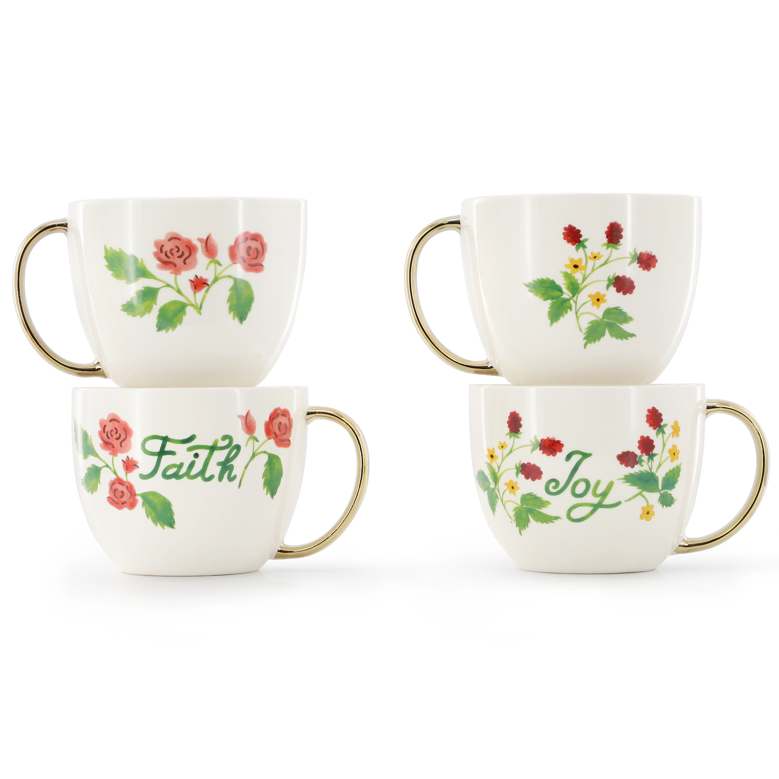 Gibson Home Inspired Gardens 8 Piece 17.5 Ounce Ceramic Assorted Mug Set