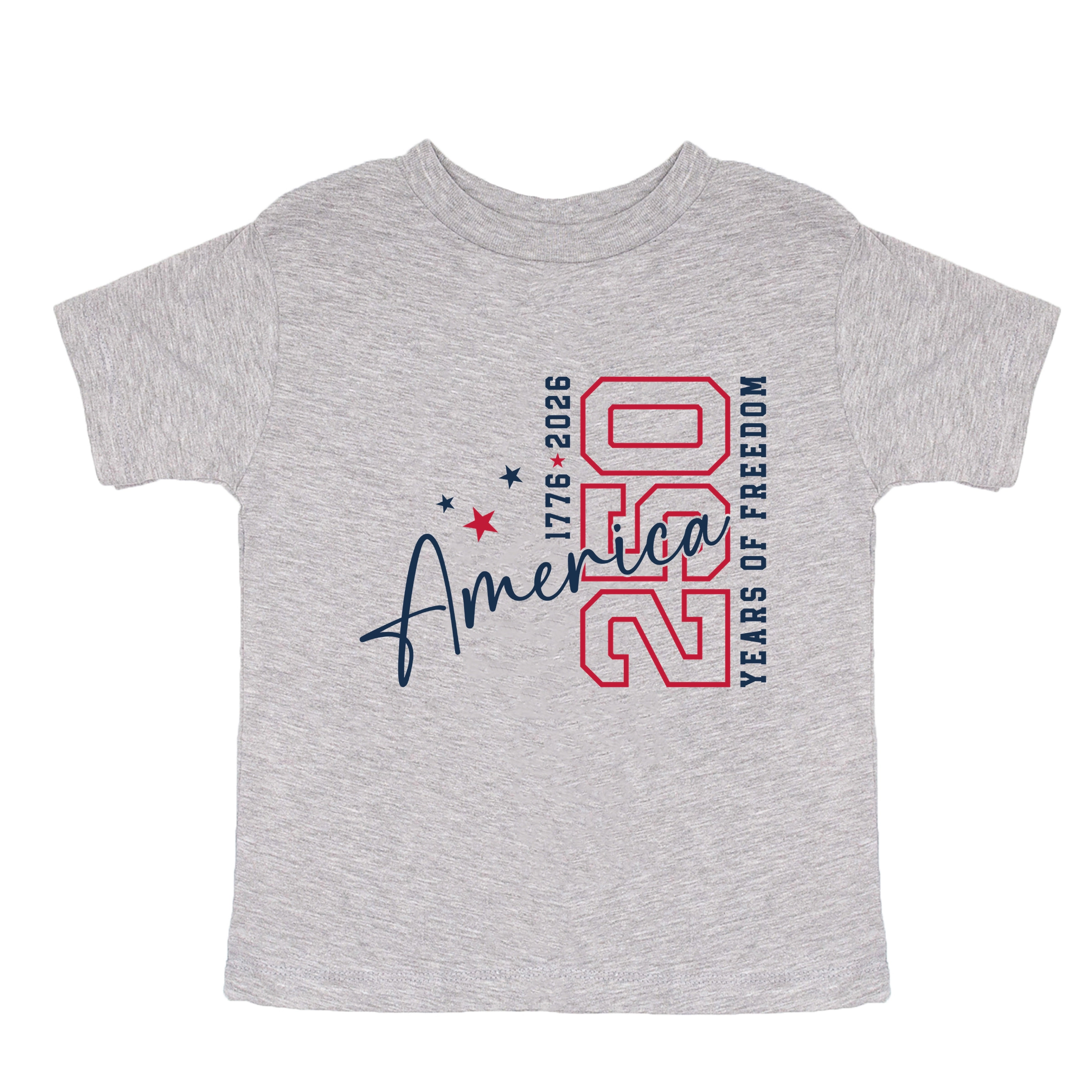 The Juniper Shop - America 250 Years of Freedom Outline Toddler Short Sleeve Graphic T-Shirt