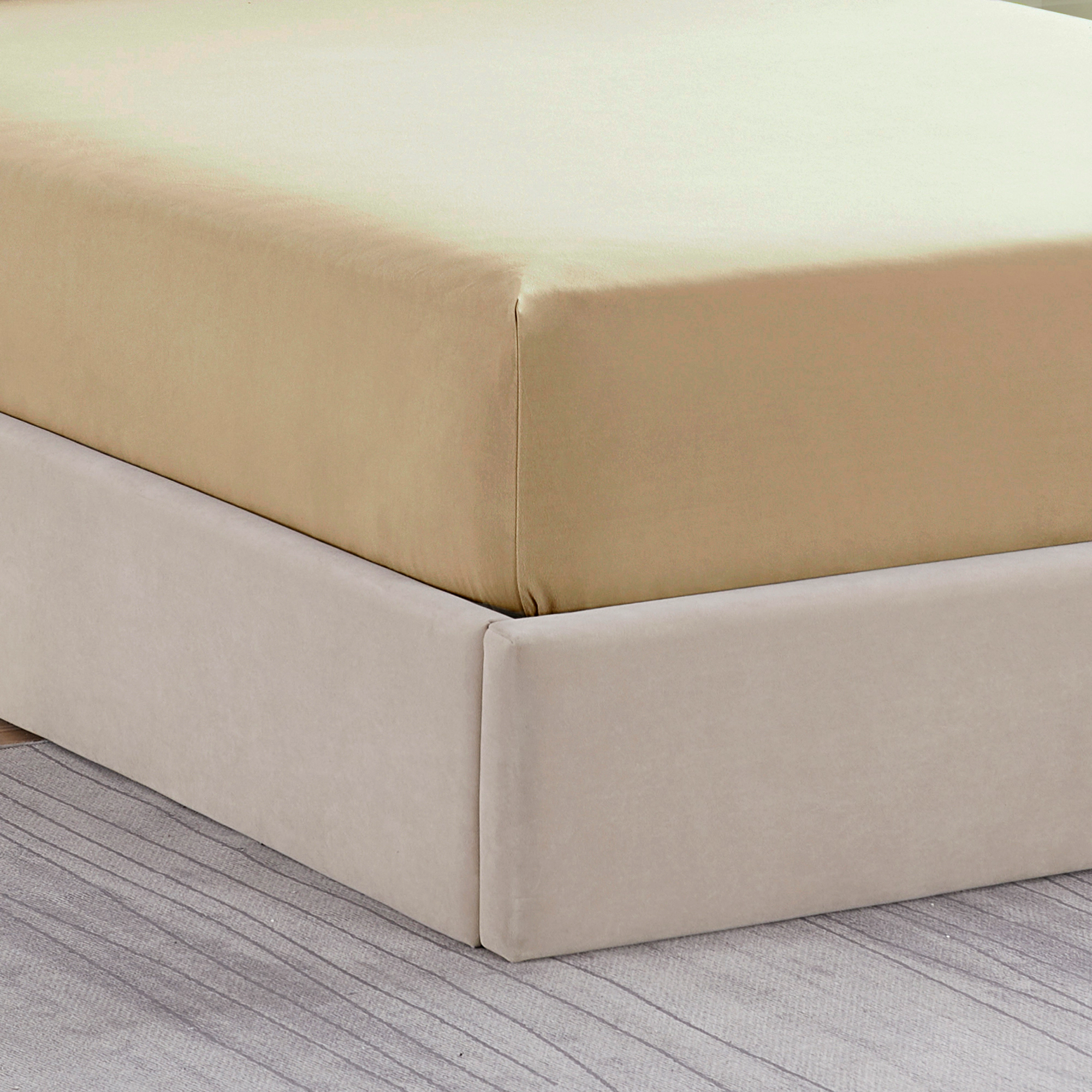 Sweet Home Collection Solid Flannel Fitted Sheet with Built Straps