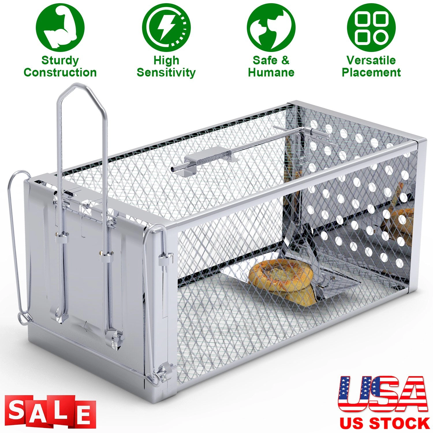 GBruno Stainless Steel Single Door Rat Trap Cage
