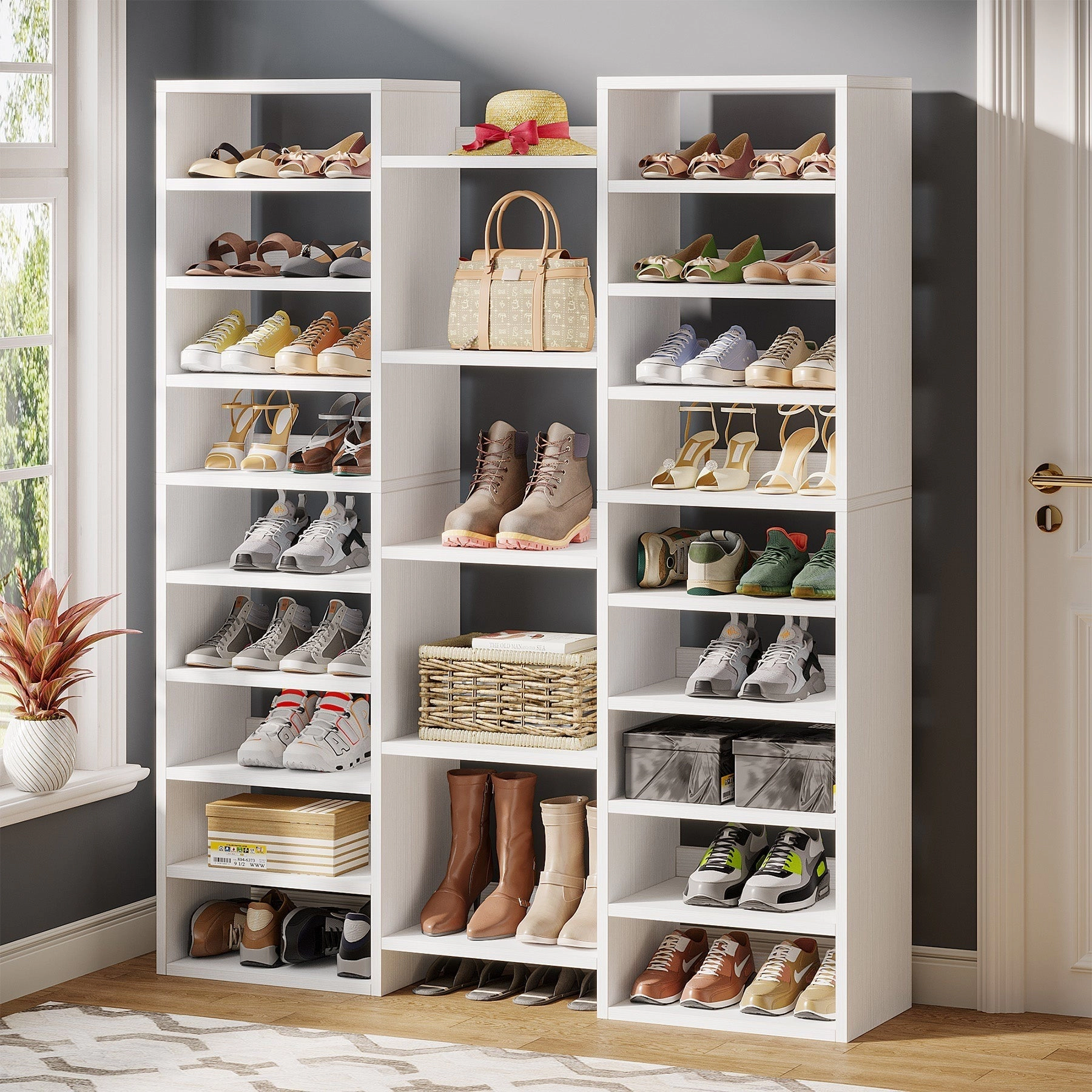 Tribesigns 59"H Shoe Rack, Freestanding Shoe Organizer with 23 Storage Shelves