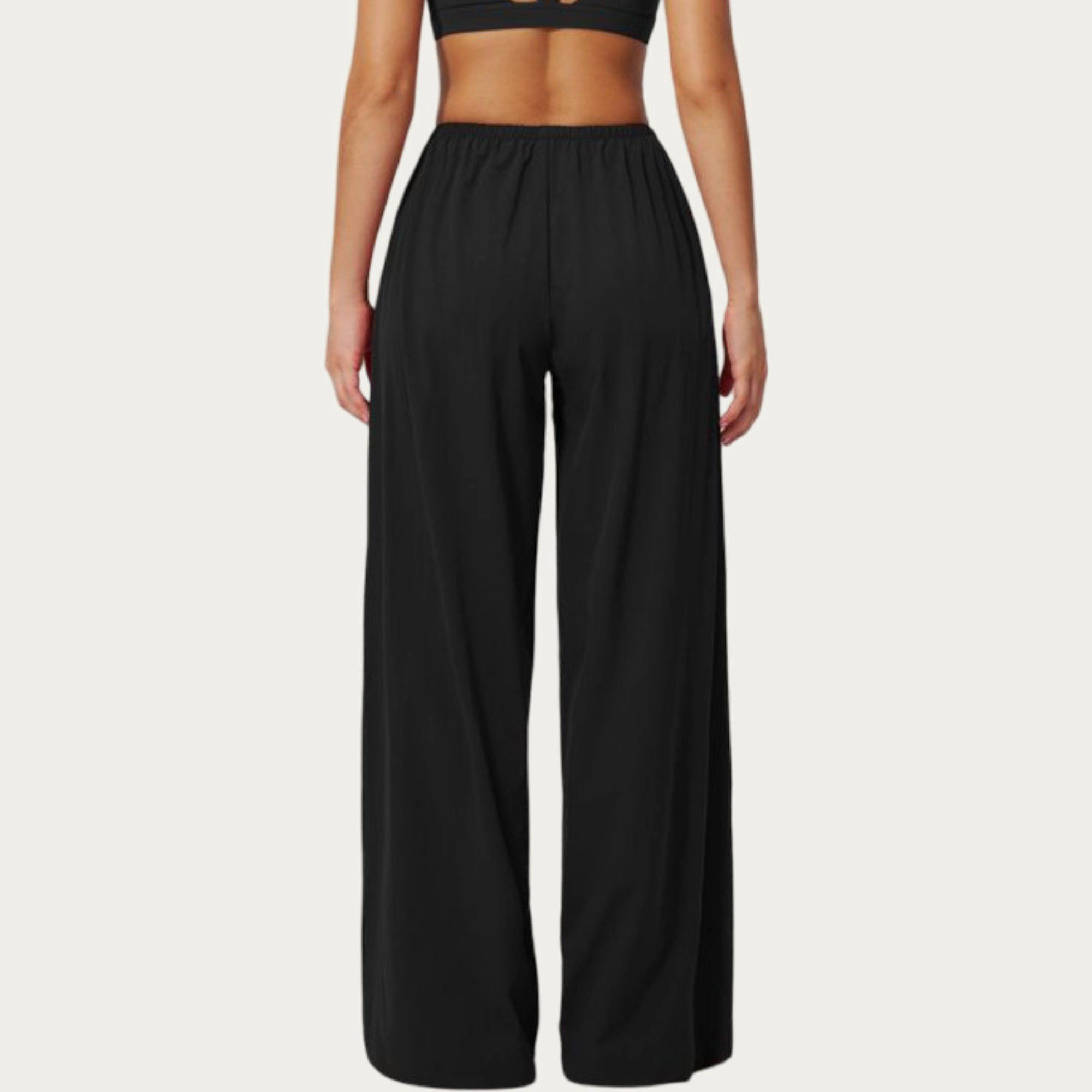 Anna-Kaci Women's Wide-Leg Lounge Pants with Elastic Waistband and Relaxed Draped Fit