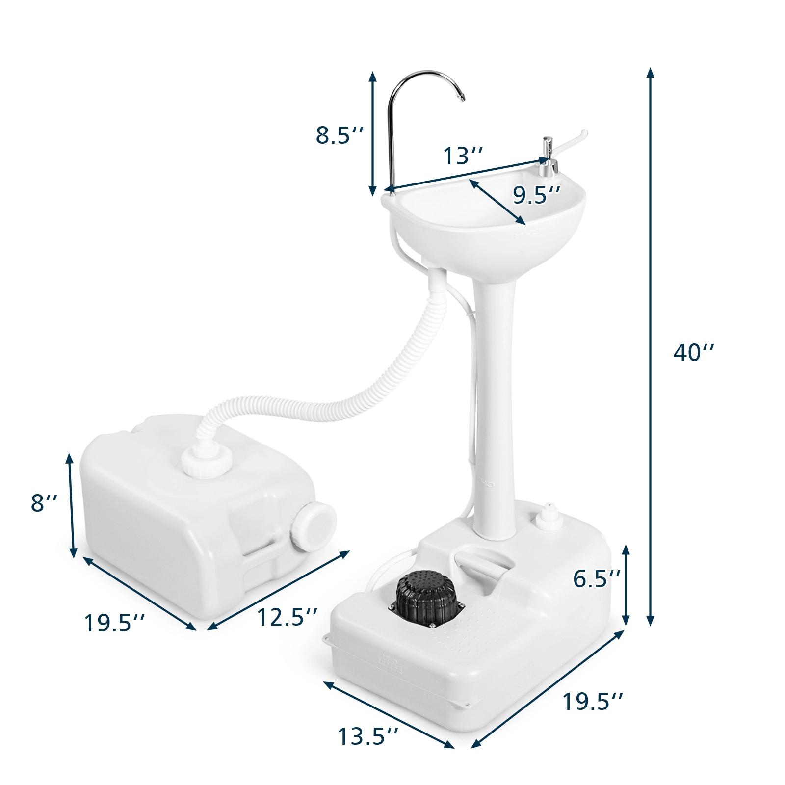LJG Camping Hand Wash Station Basin Stand with 4.5 Gallon Tank
