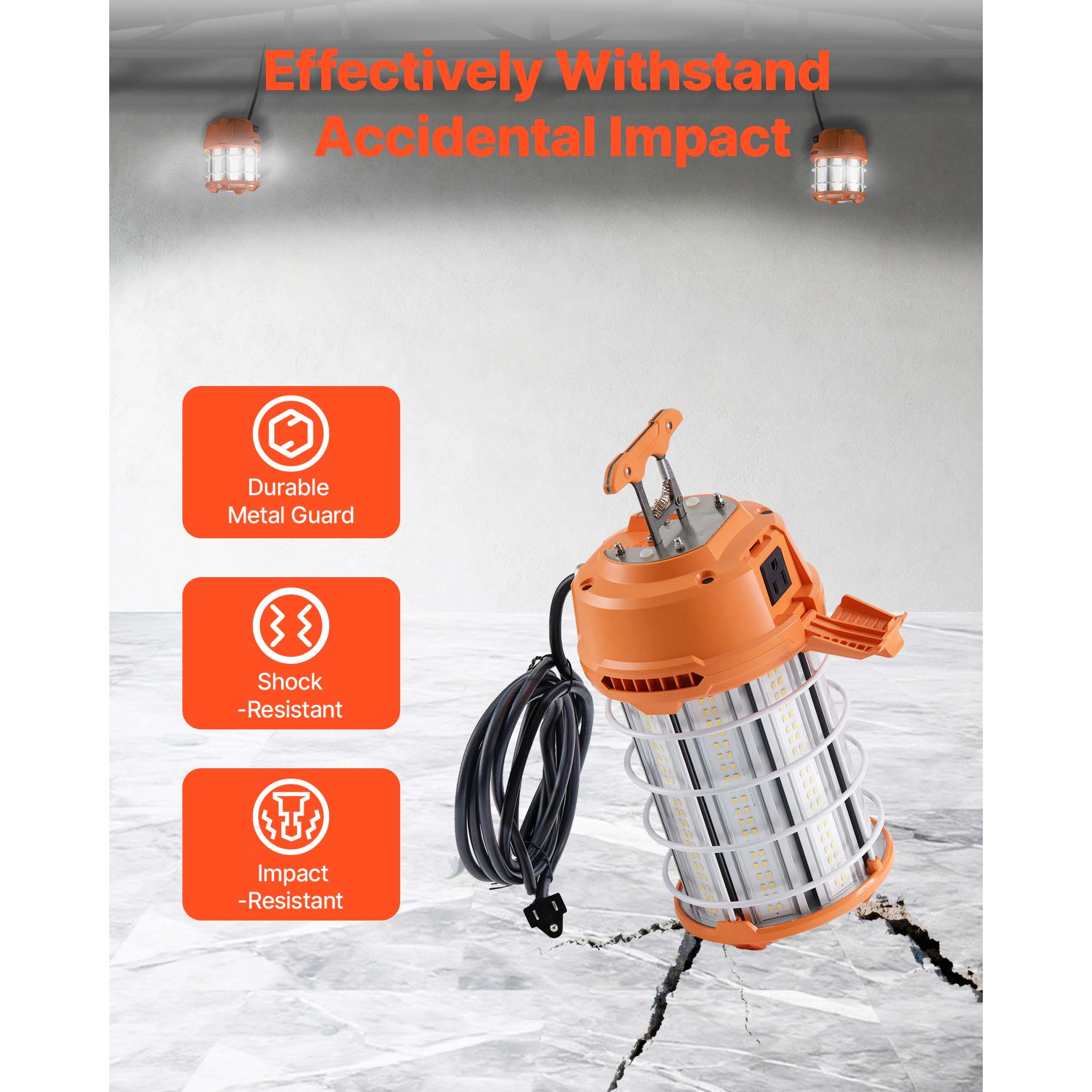 HONGGE LED Temporary Work Light, 5000K Durable & Water-Resistant, Linkable up to Units