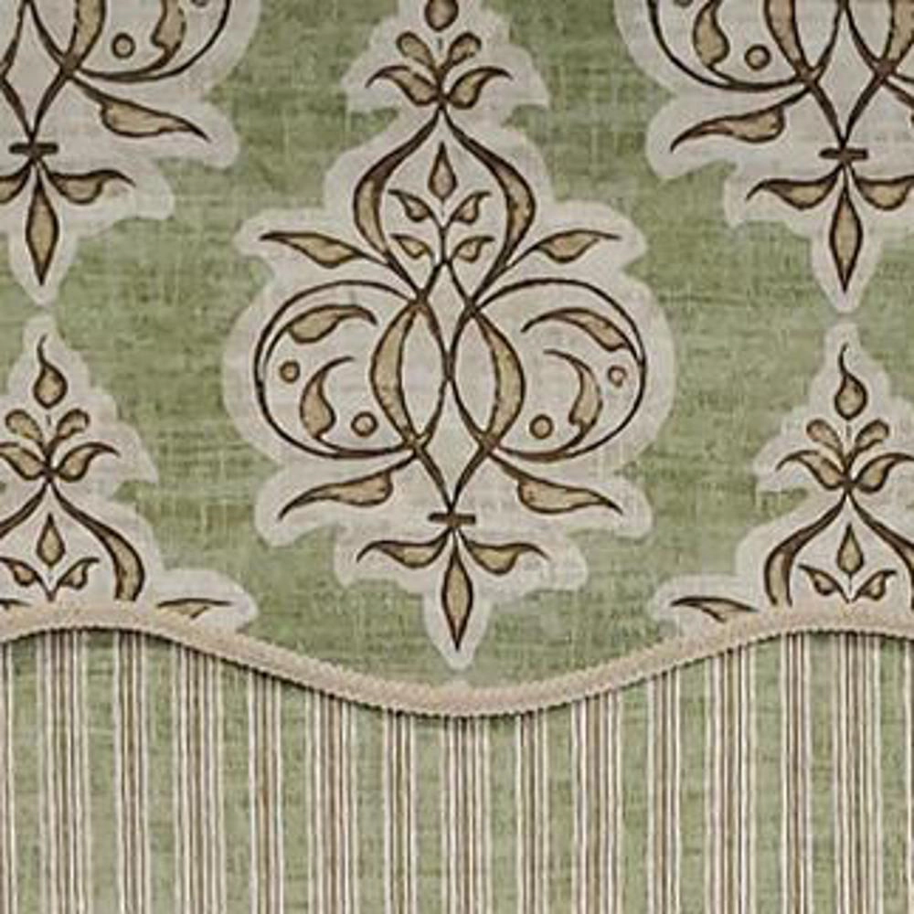 RLF Home Luxurious Modern Design Classic Jenna Glory Style Window Valance 50" x 16" Pear