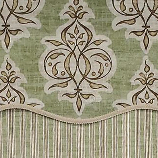 RLF Home Luxurious Modern Design Classic Jenna Glory Style Window Valance 50" x 16" Pear