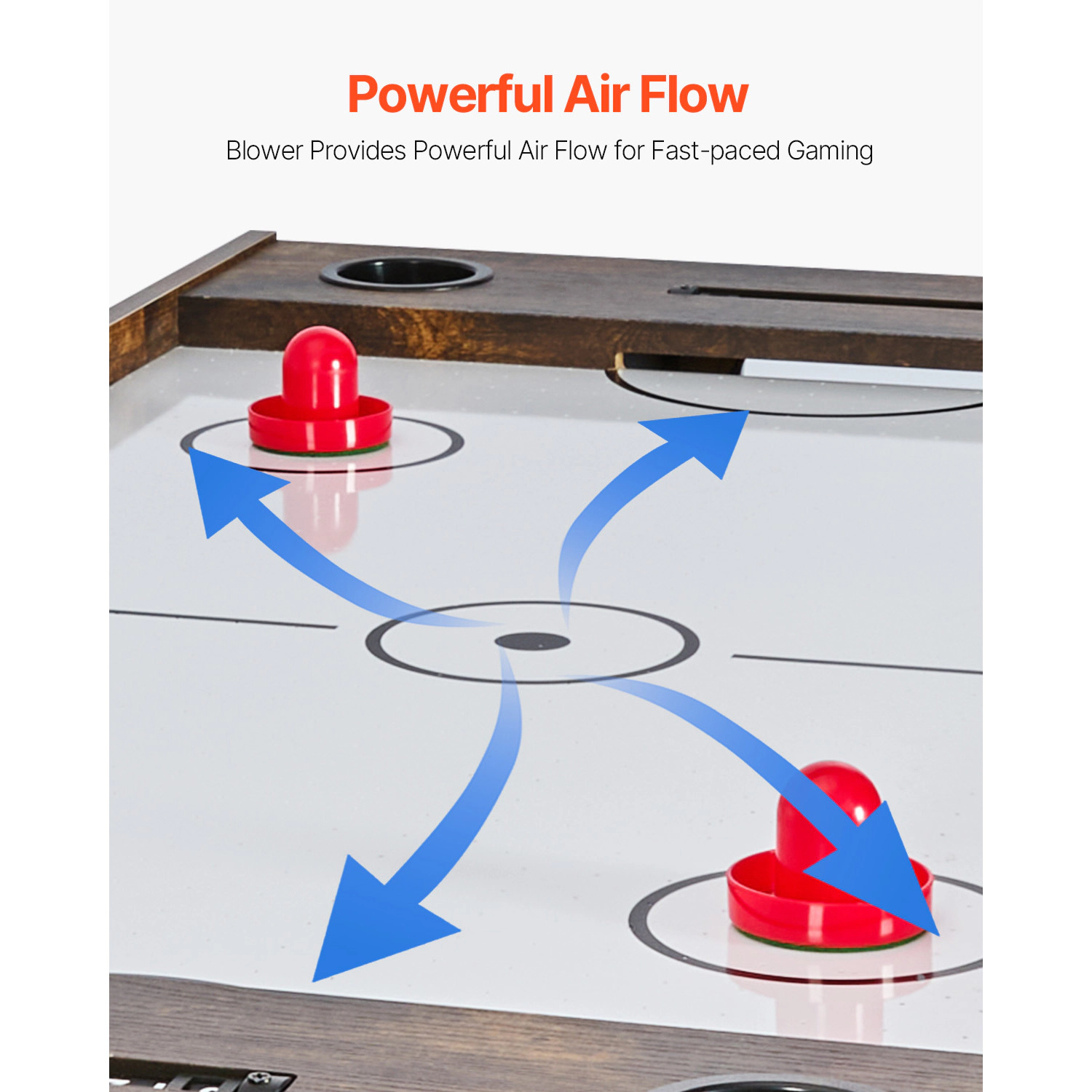 HONGGE 54-Inch 3-in-1 Combo Game Table, Air Hockey, Foosball and Ping Pong with Pushers and Pucks for Family Game Room