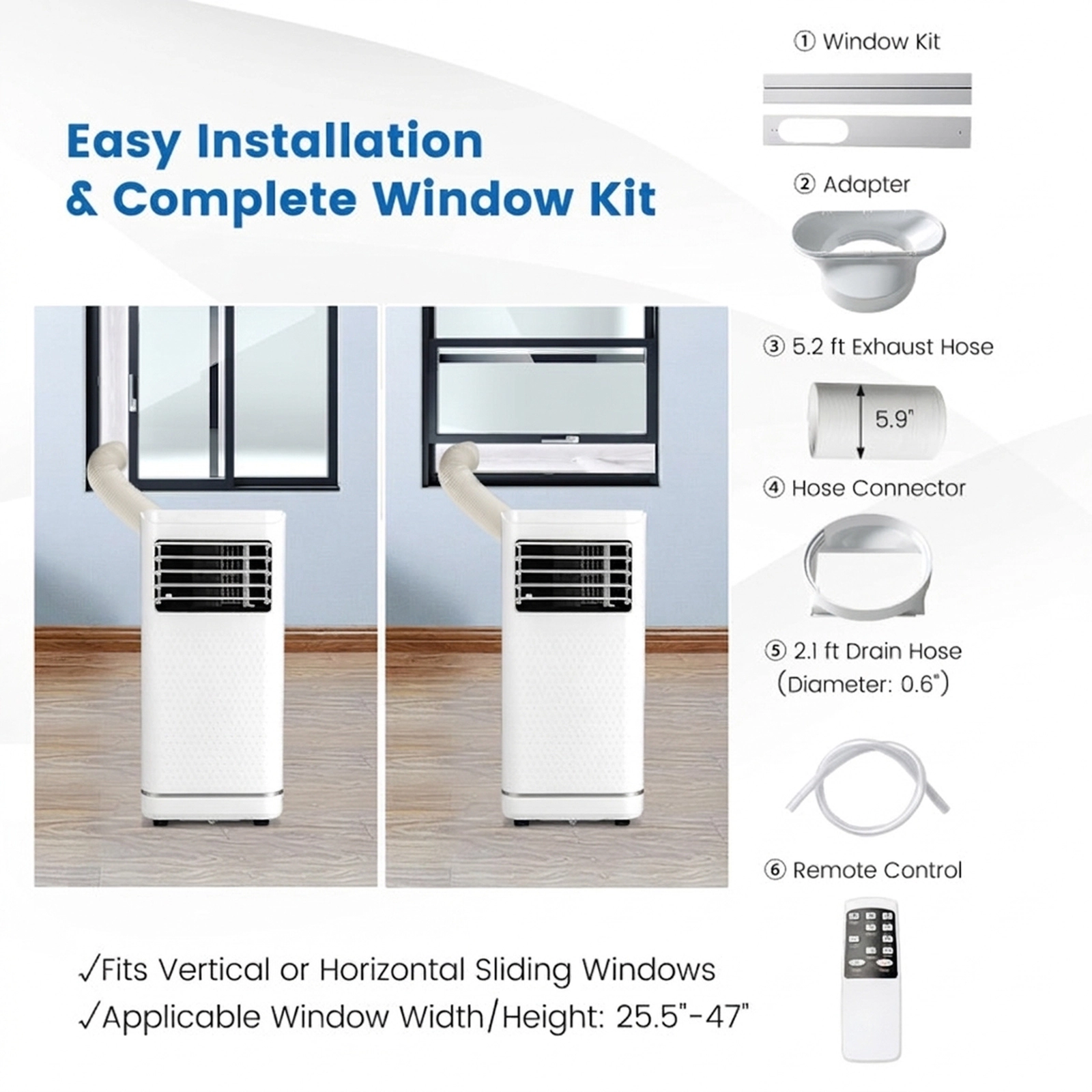SUGIFT White 10000-BTU 350-sq ft 3-in-1 Portable Air Conditioner with Child Lock and Water Full Protection