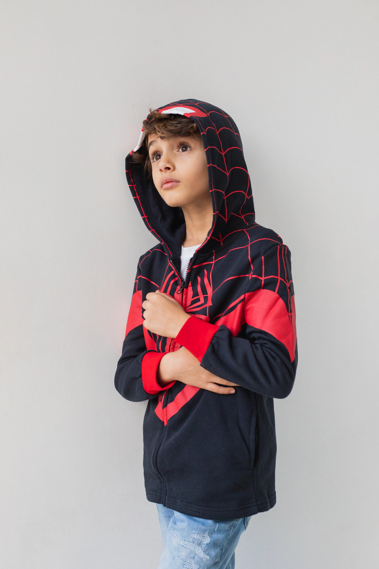 Marvel Spider-Man Cosplay Fleece Zip-Up Hoodie