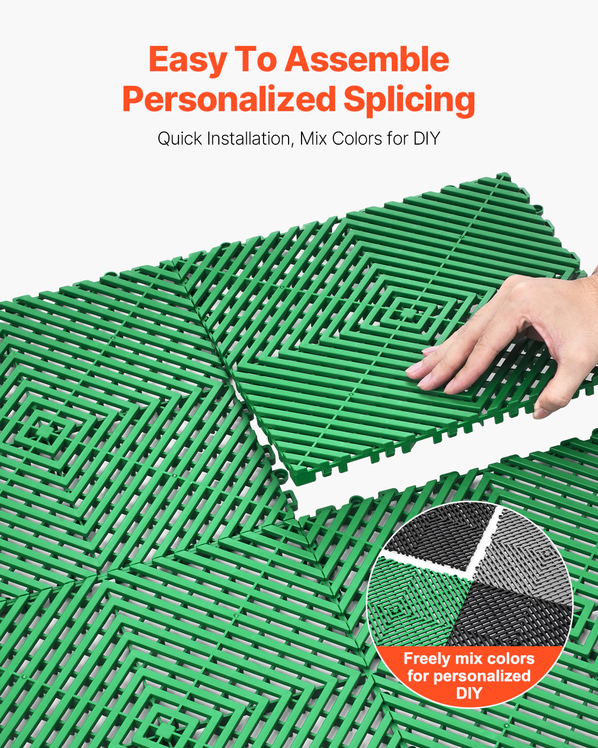HONGGE Interlocking Drainage Mat Modular Interlocking Cushion Splicing Drainage Mats Non-Slip PP Drainage Floor Tile