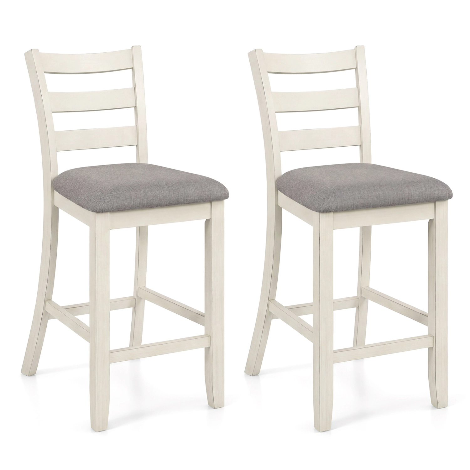 Hivvago Counter Height Chairs With Fabric Seat And Rubber Wood Legs