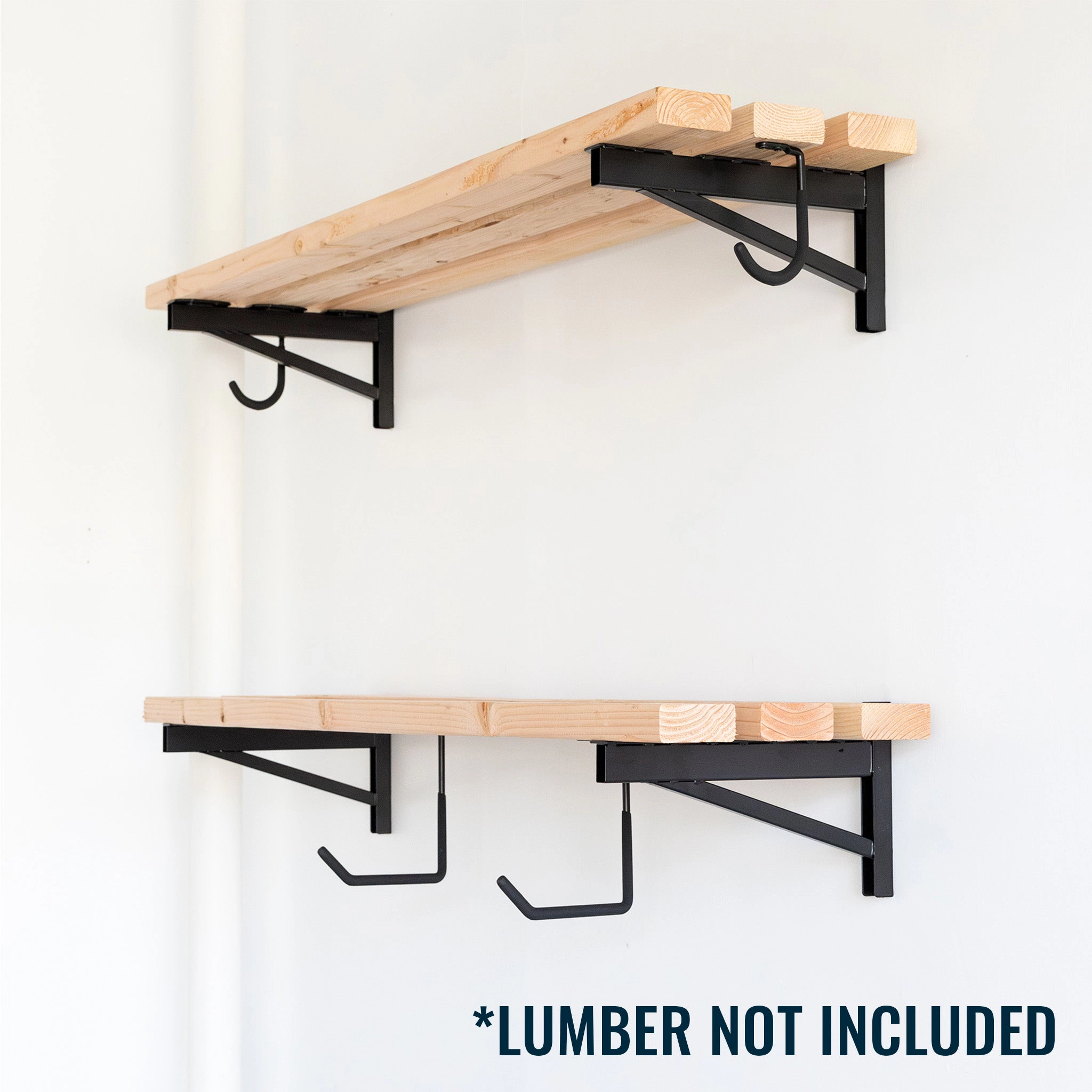 StoreYour 1' x 4' DIY Wall Shelf Brackets, Heavy Duty Garage Wall Shelves