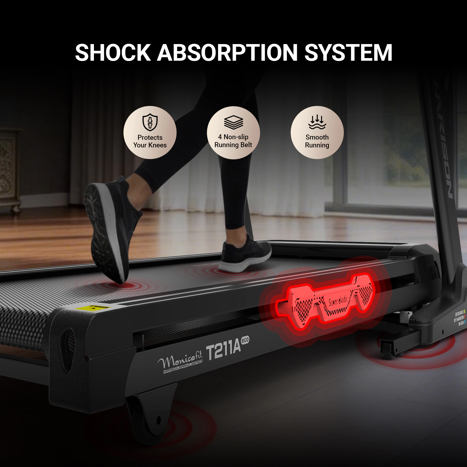 HARISON Folding Treadmill for Home, Intelligent Treadmill with 15% Auto Incline, Compact Running Machine (HR-T211A)