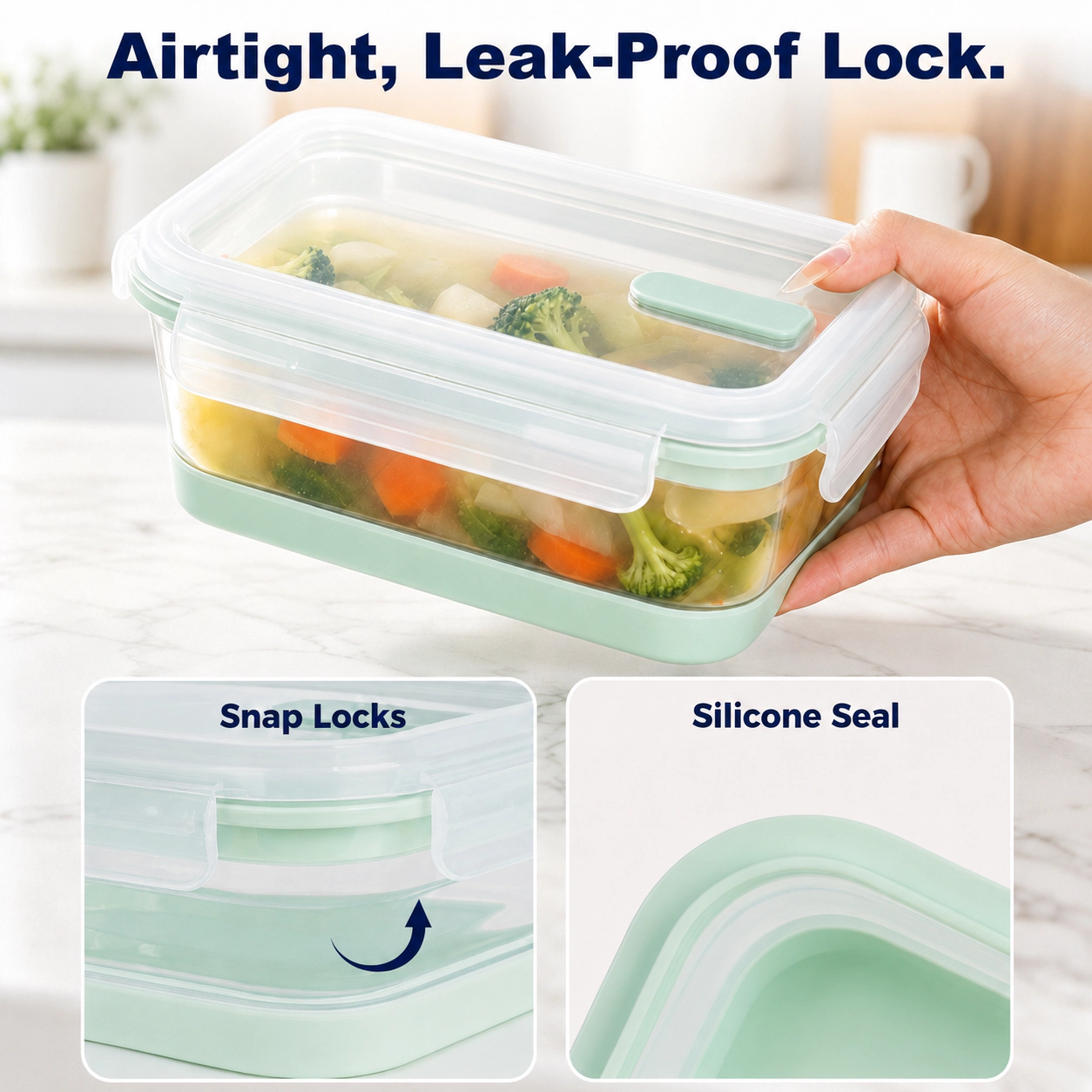 CHEFSPOT Collapsible Silicone Food Storage Containers 4 Pack