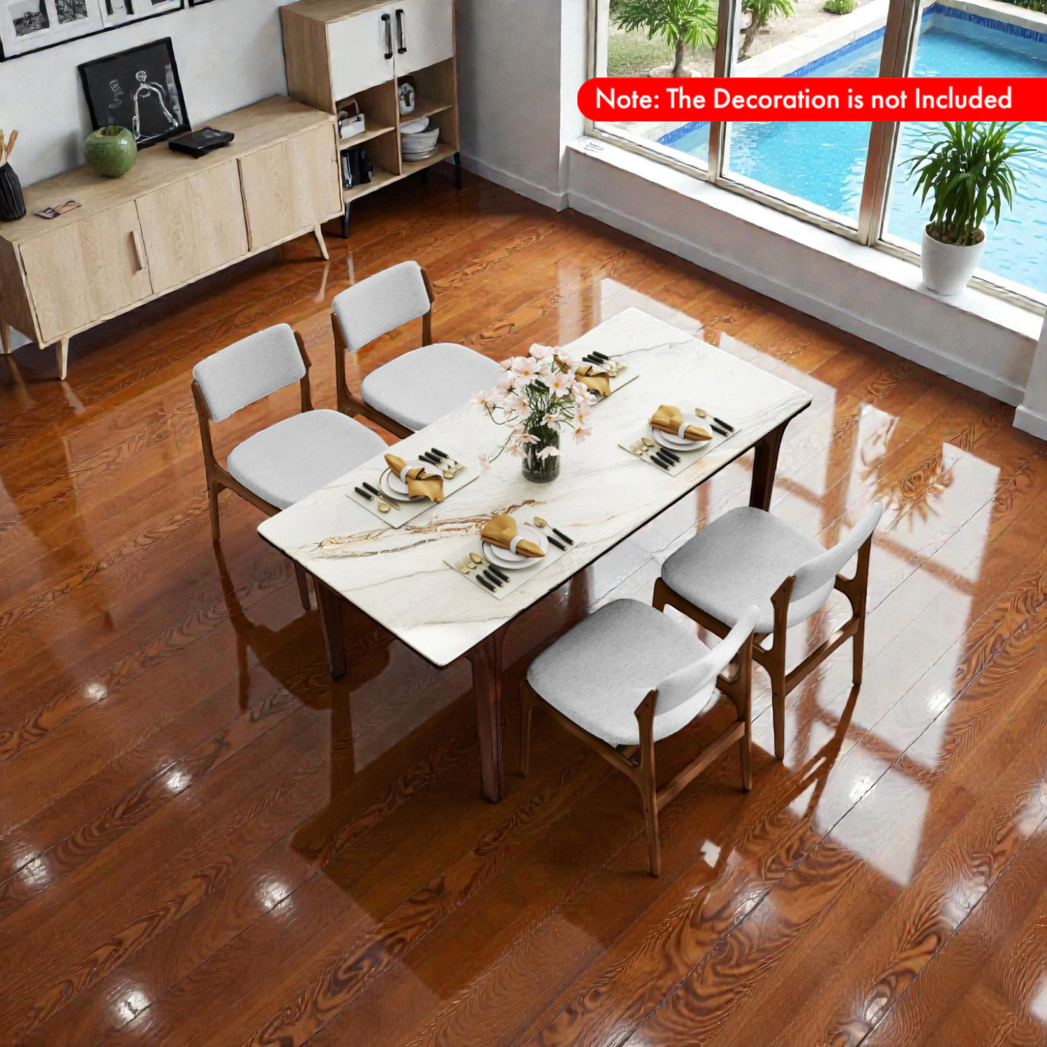 Hivvago Modern Wooden Dining Chairs for 4 with Soft Cushions and Durable Legs