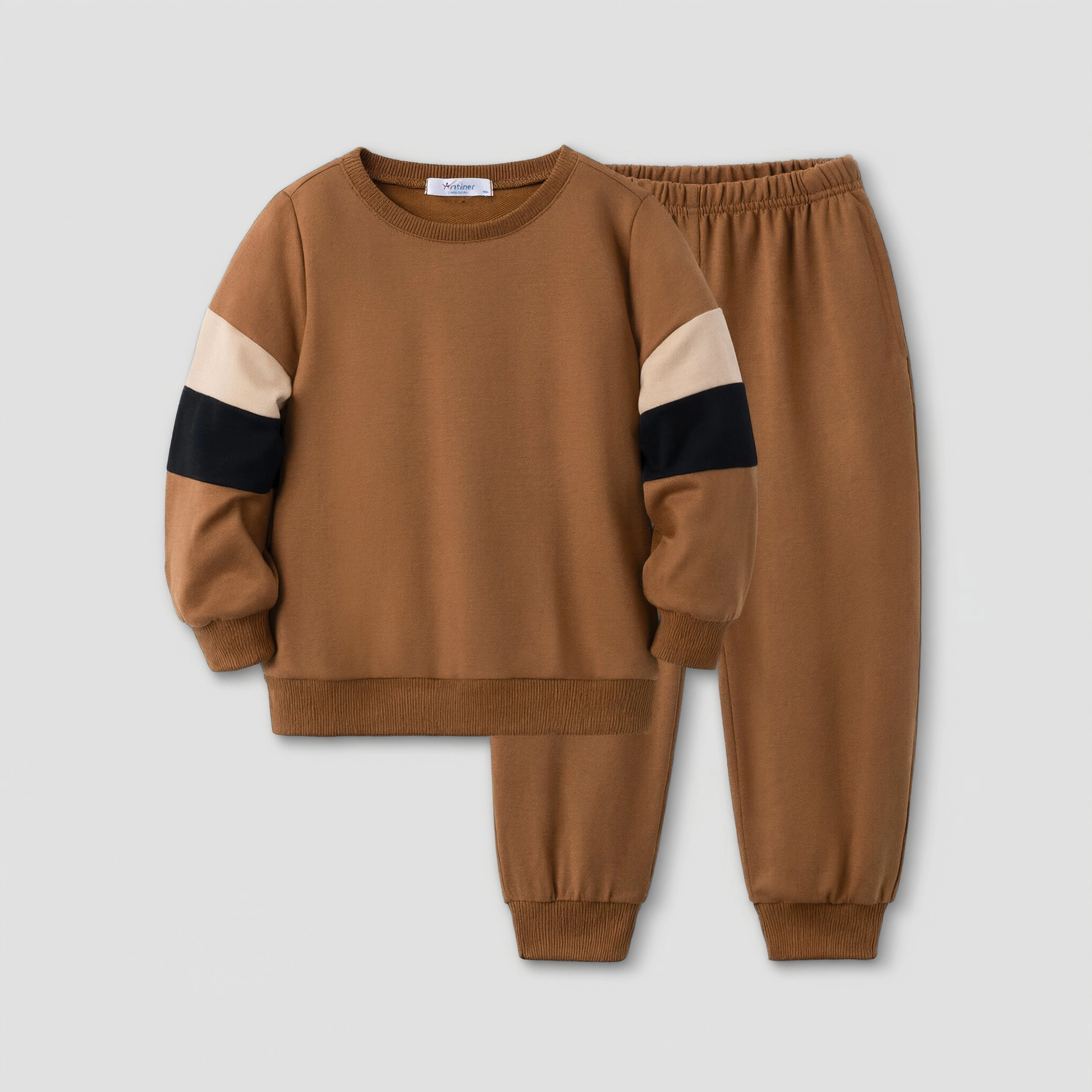 Arshiner Boys Crew Neck Long Sleeve Sweatshirt Pants Set Casual Clothing For Kids