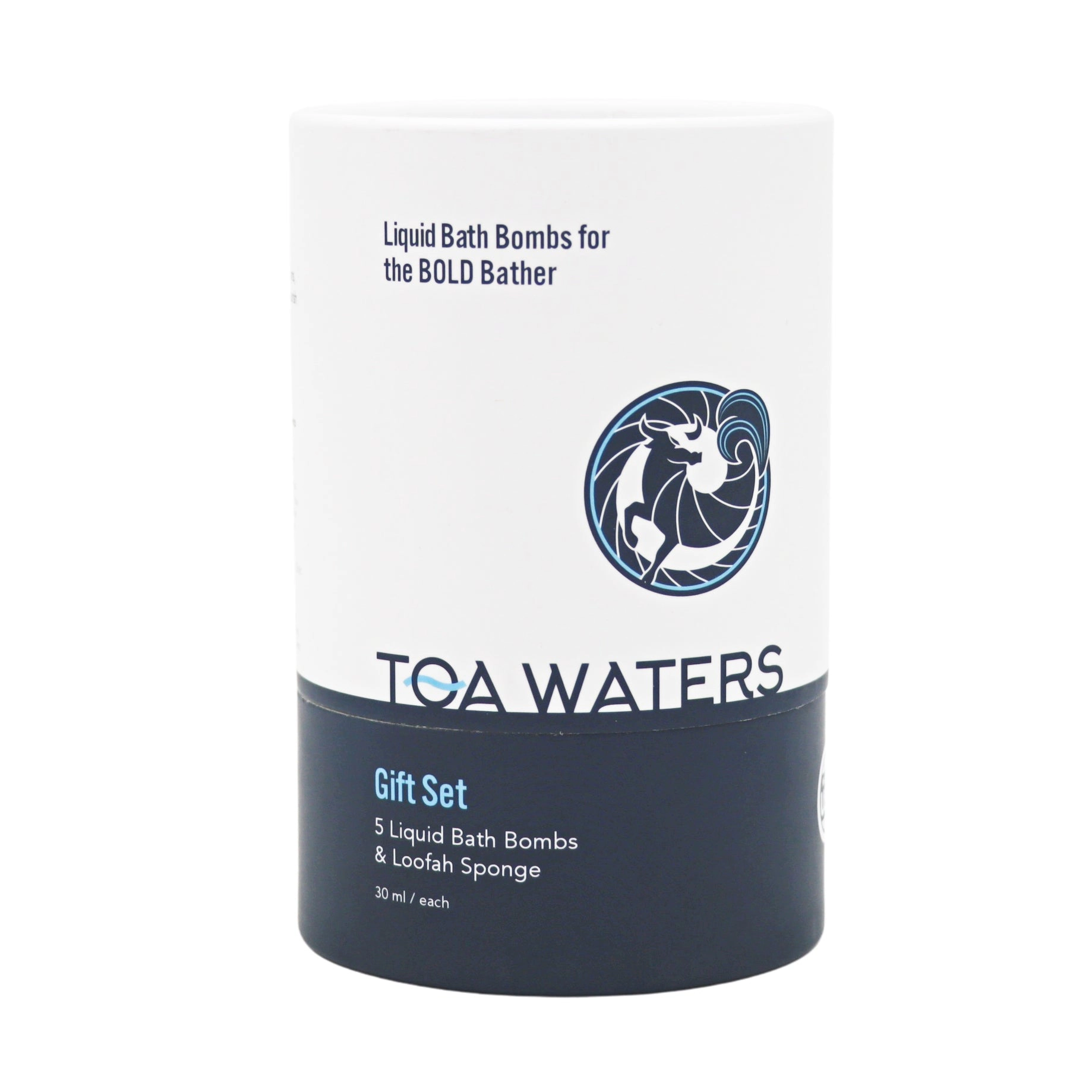TOA Waters Unisex Gift Set - Liquid Bath Bombs and Loofah Sponge Gift Set