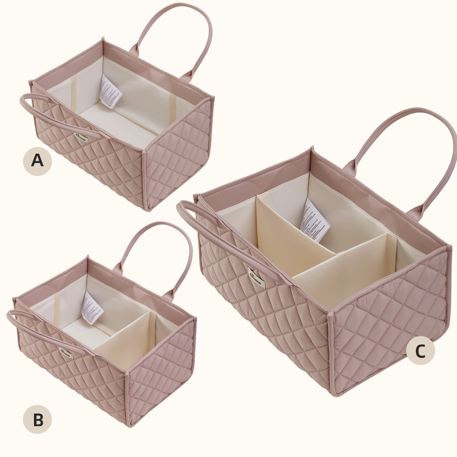 SUNVENO Quilted Diaper Caddy Organizer