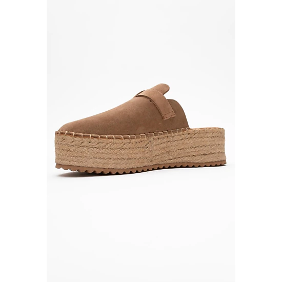 Forever & Always Womens Novas Leather Platform Espadrille Mules