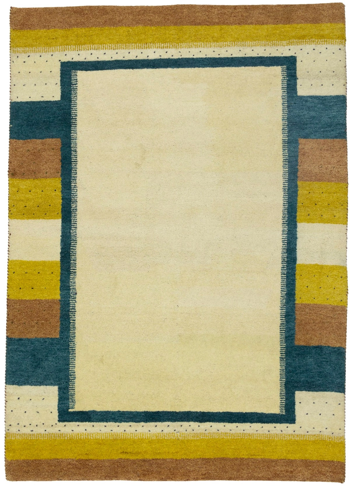 Magic Rugs Cream Border Tribal 6X8 Indo-Gabbeh Oriental Rug