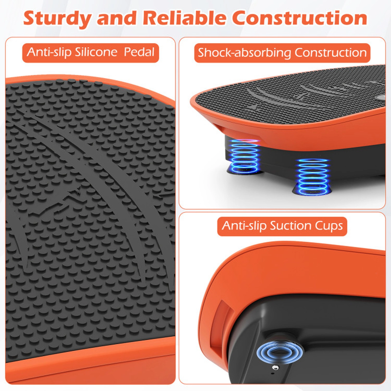 SUGIFT Orange Vibration Plate Exercise Machine with 10 Speed Levels 20-in W 11-in D 5-in H 330-lb User Capacity
