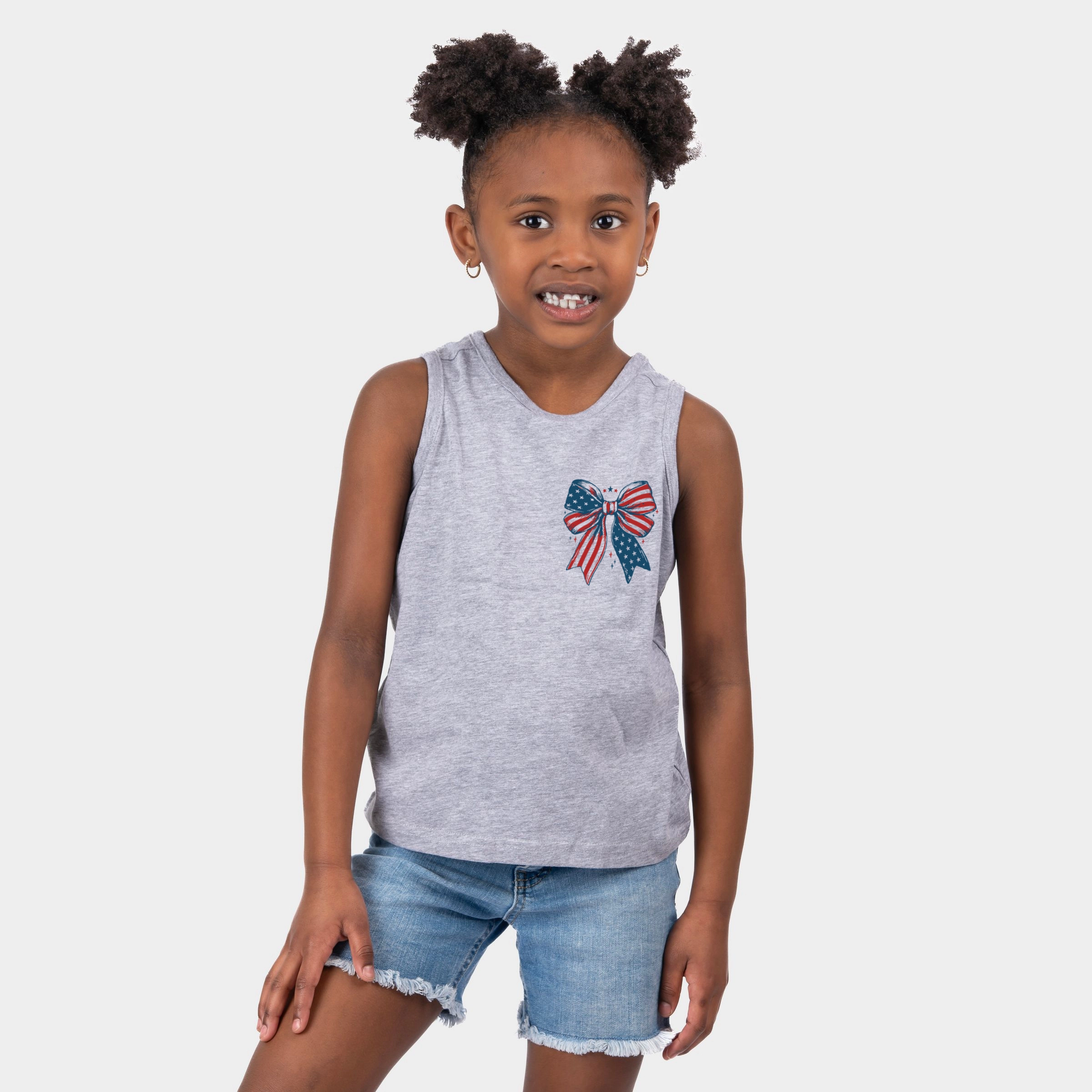 The Juniper Shop - Patriotic Bow Stars Youth Tank Top
