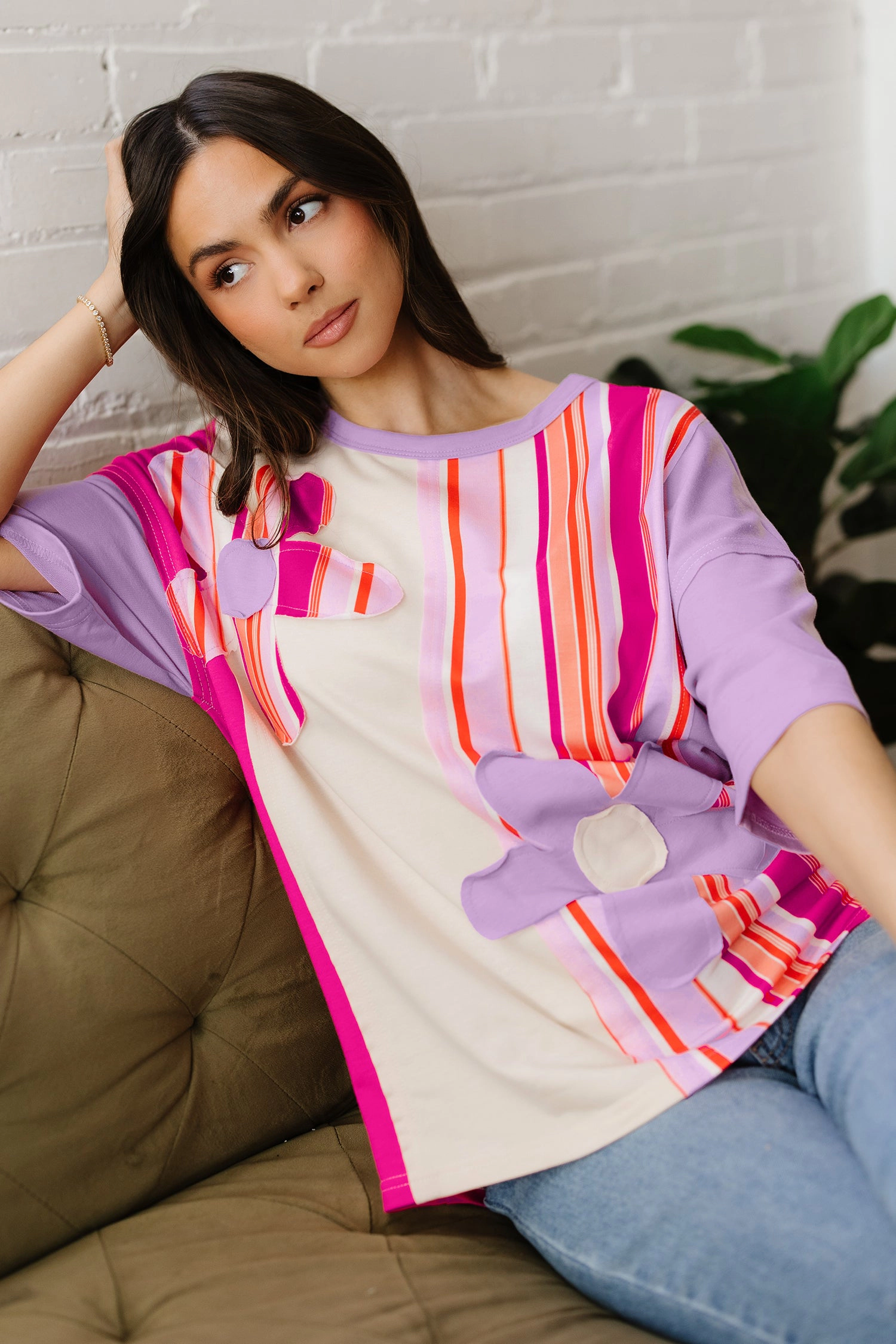 Threaded Pear Women's Kallie Half Sleeve Loose Top