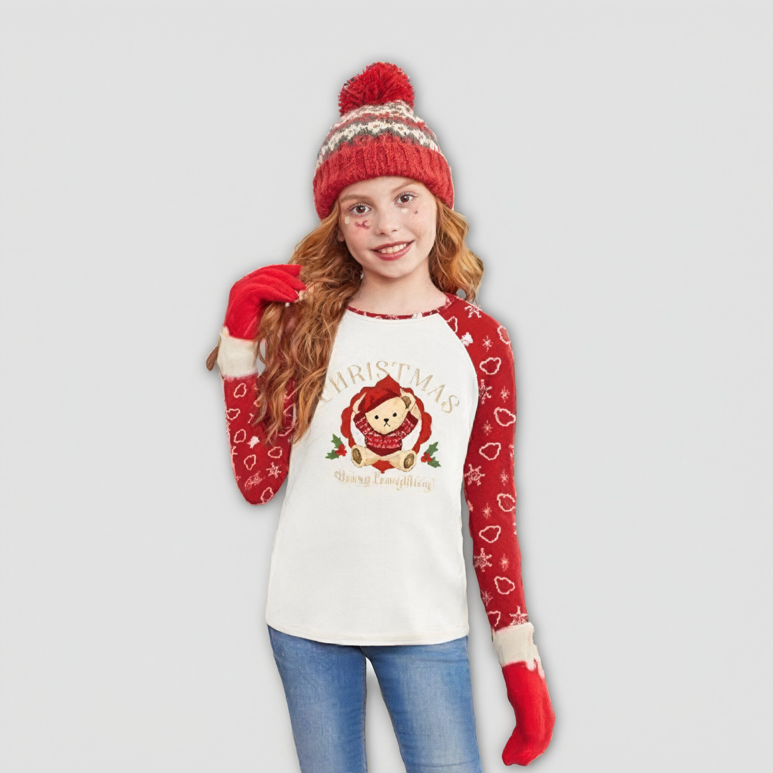 Arshiner Girl's Long Sleeve Raglan Crewneck Shirt