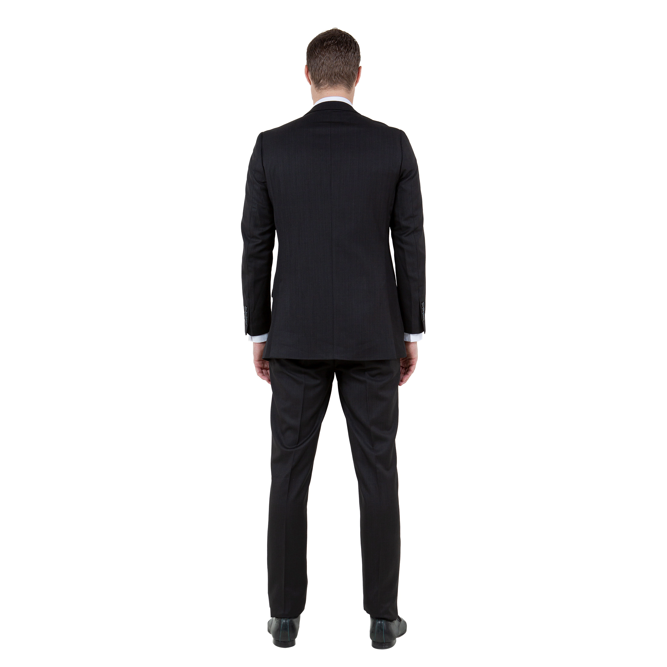Tazzio Men's Slim Fit 3 Piece Vested Sharkskin Suit Set