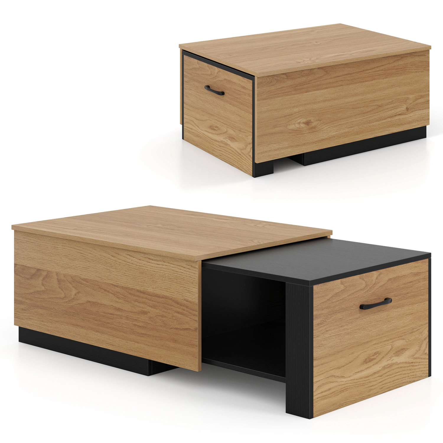 LJG Extendable Coffee Table with Concealed Storage Compartment
