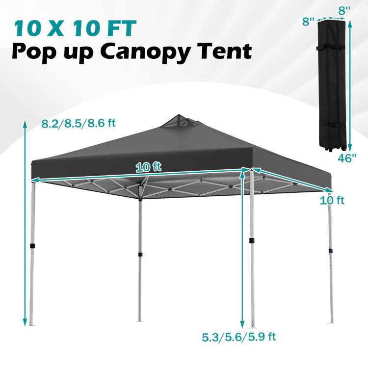 Hivvago 10 x Feet Outdoor Commercial Pop up Canopy Tent