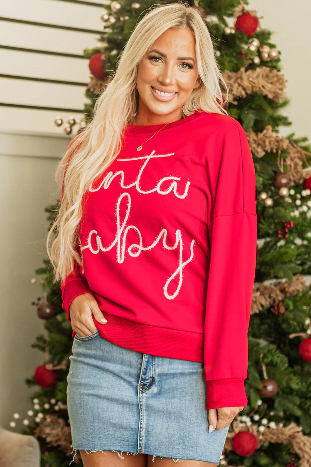 Threaded Pear Women's Evelyn Baby Tinsel Graphic Sweatshirt