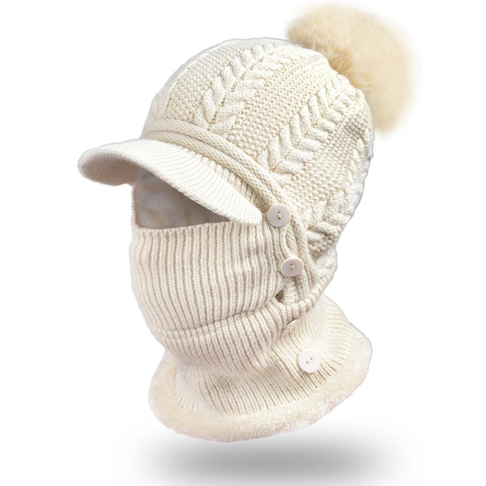 Wardrobe Whimsy Women One Piece Slouchy Fleece Beanie Hats Scarf Mask