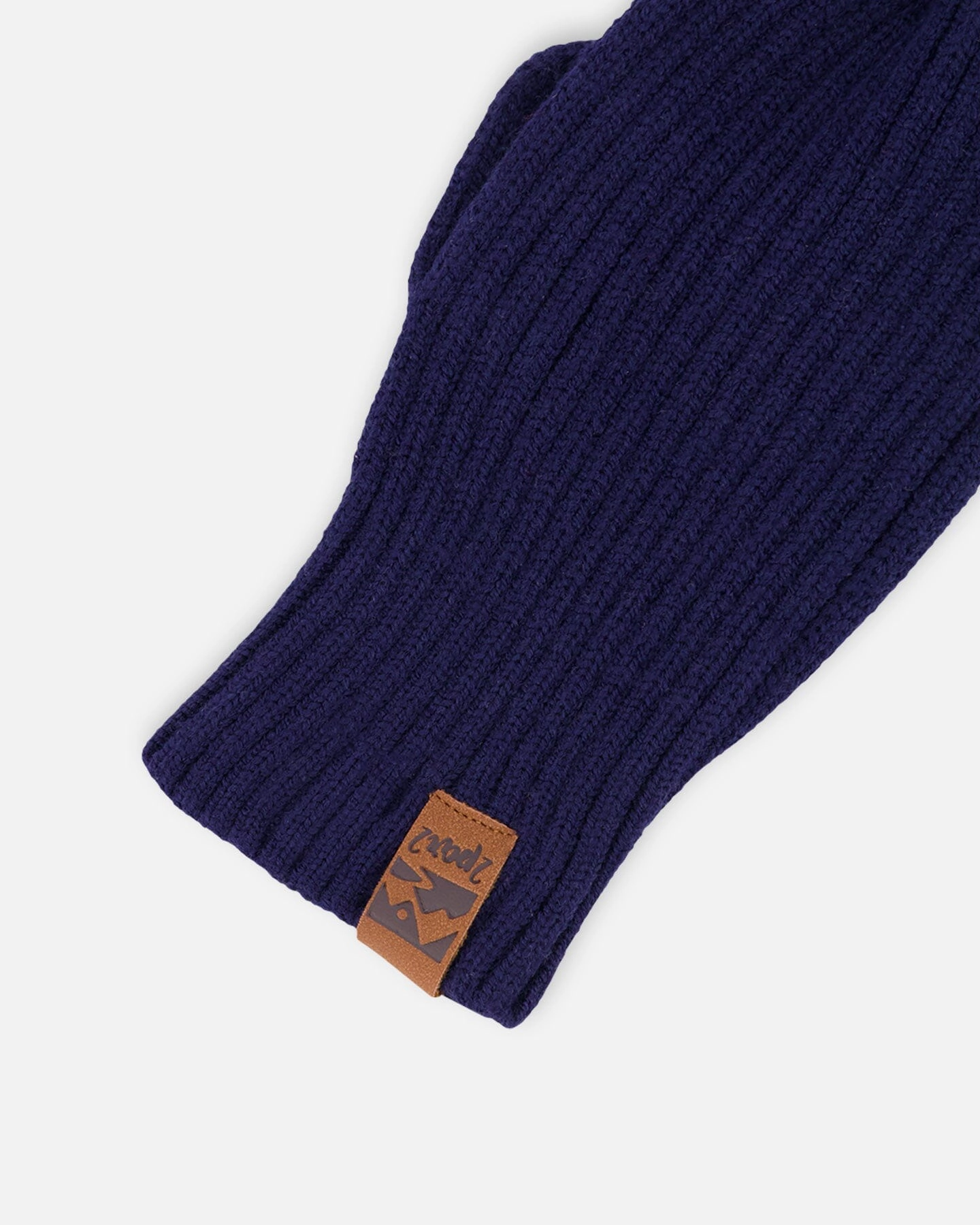 Deux par Unisex Ribbed Knit Logo Cuff Mittens