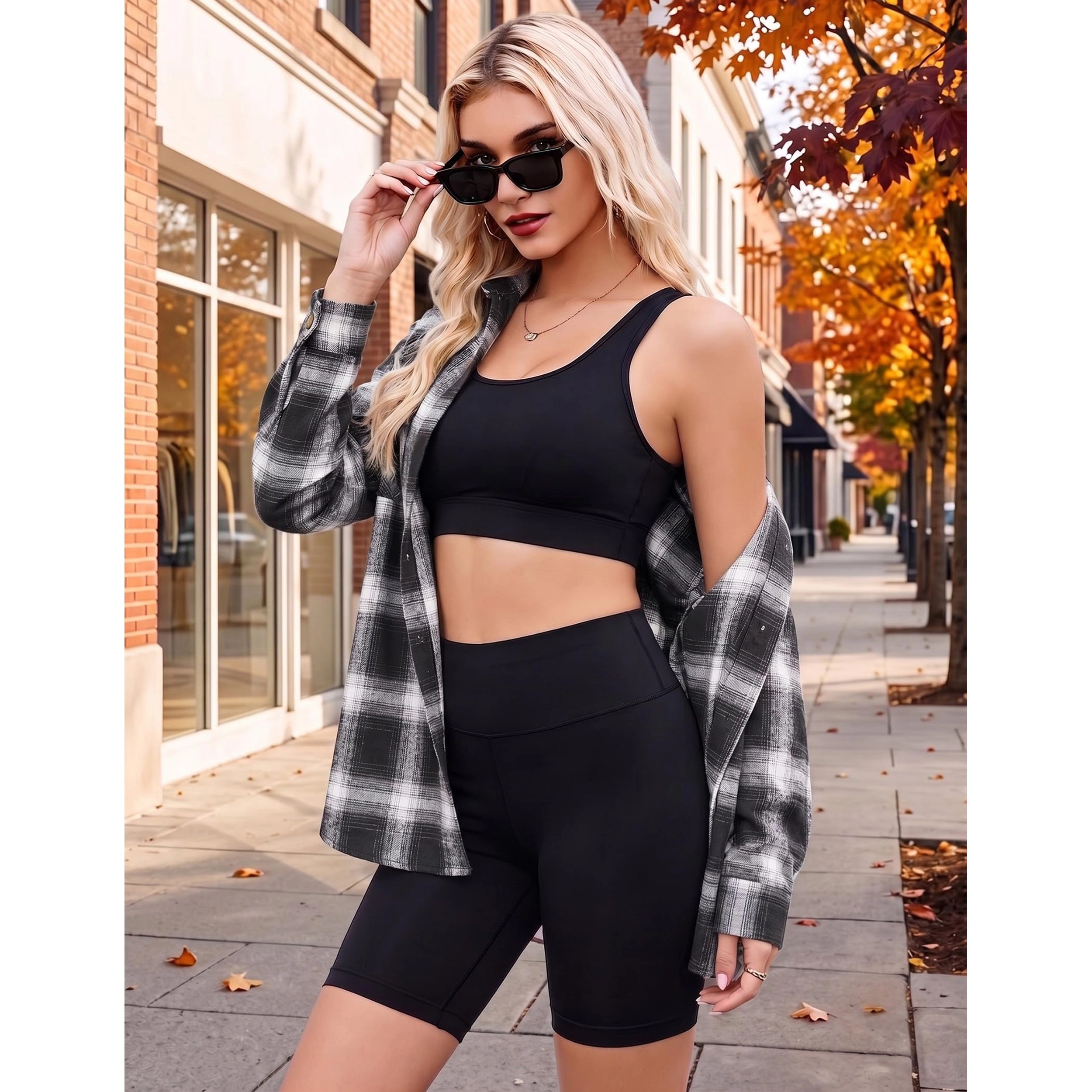 Zeagoo Women's Oversized Flannel Plaid Button Up Blouses Long Sleeve Western Fall Tops