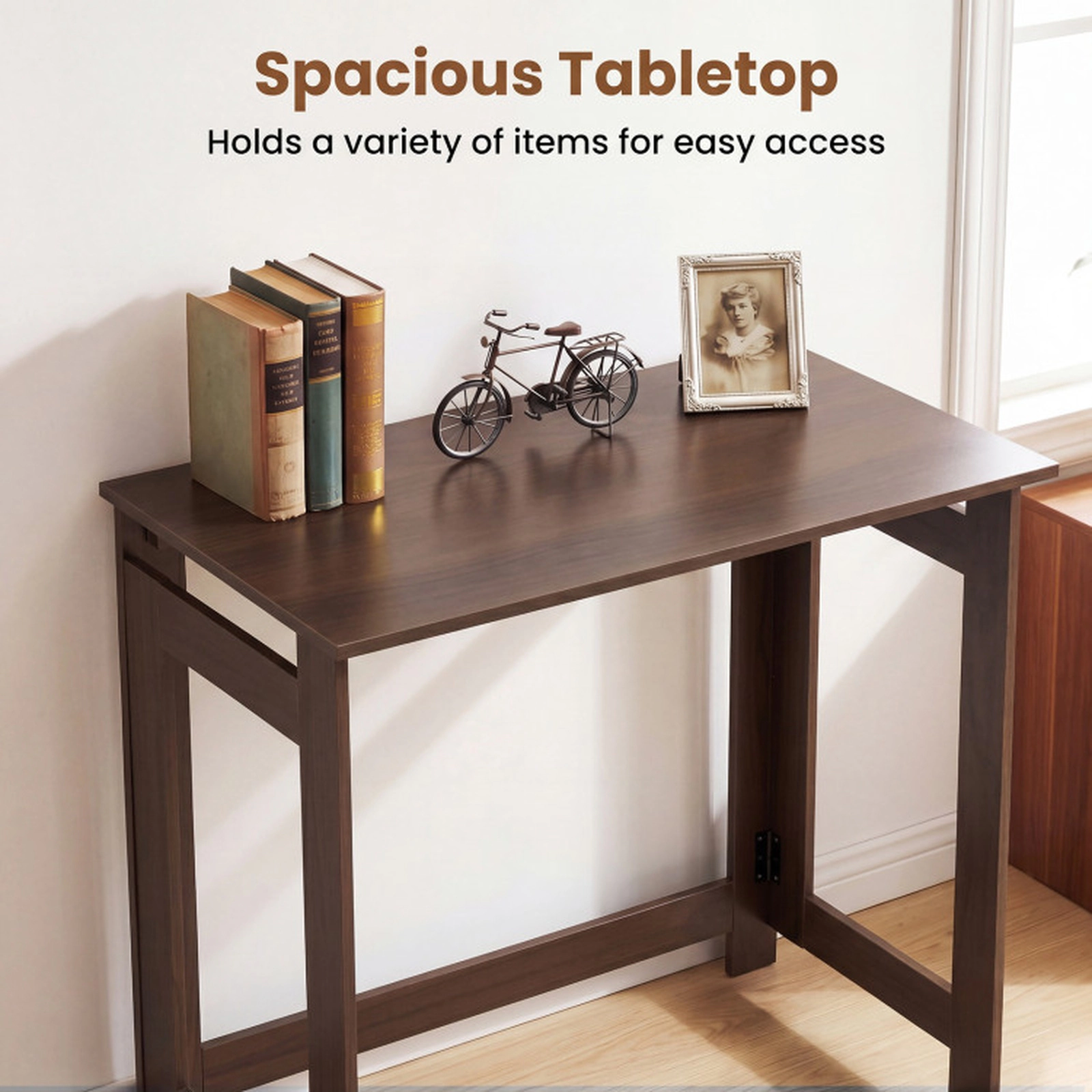 SUGIFT 31.5-in 55-lb Capacity Folding Console Sofa Table with Foldable Legs and 1.7-in Folded Depth
