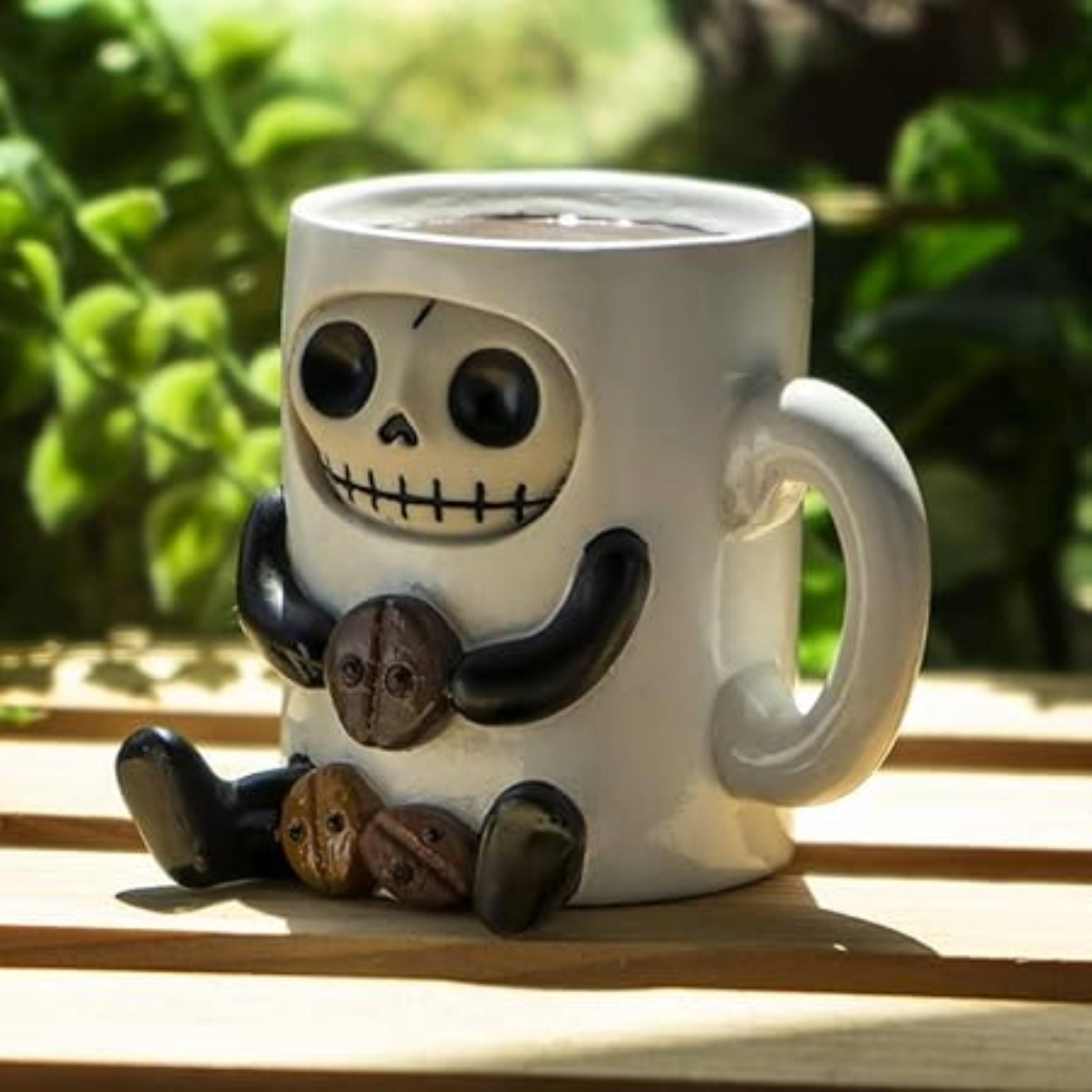 Pacific Giftware Furrybones Cup of Joe The Coffee Bean Morning Drink Mug Skeleton in Costume Figurine 2.5 inch