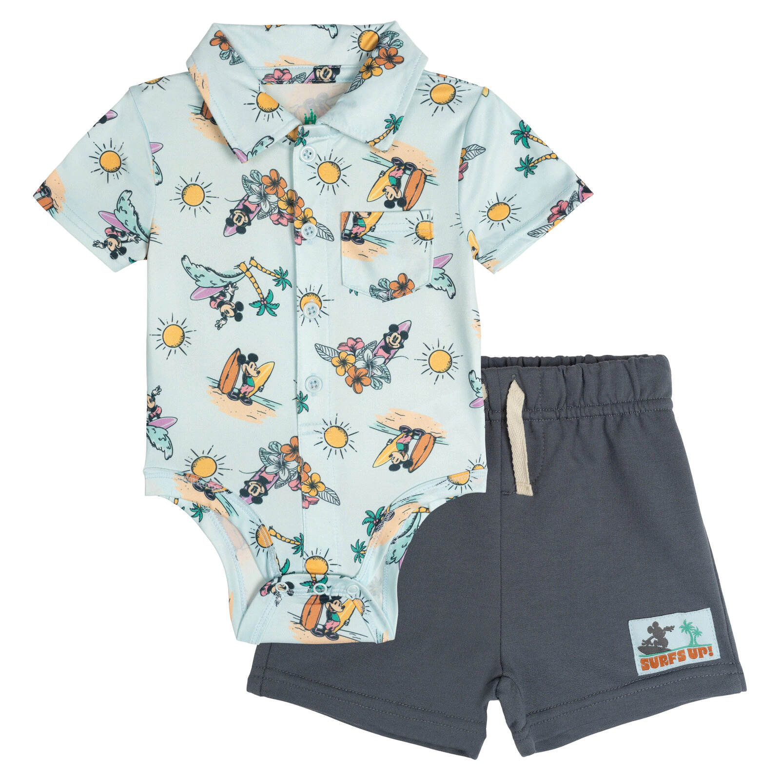 Disney Baby Boys' 2-Piece Bodysuit and Shorts Set
